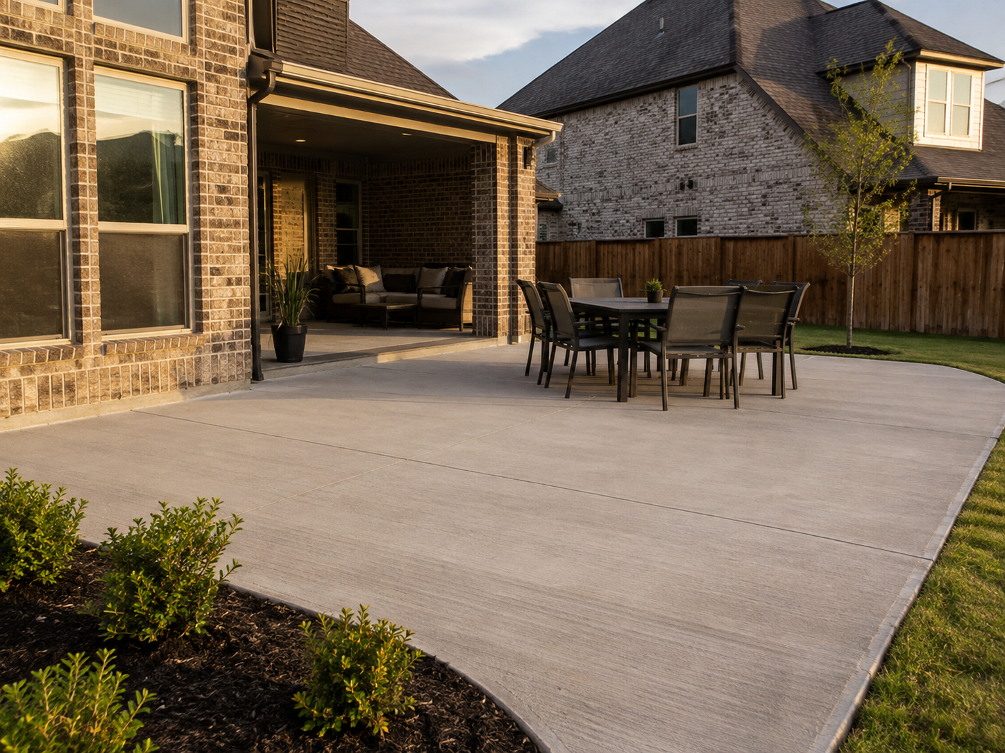 Finished concrete patio